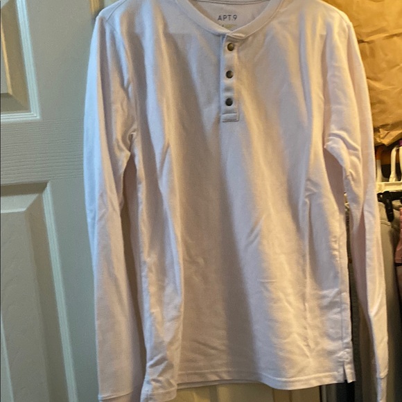 Apt. 9 Men’s White Long Sleeve Tee - Picture 1 of 2